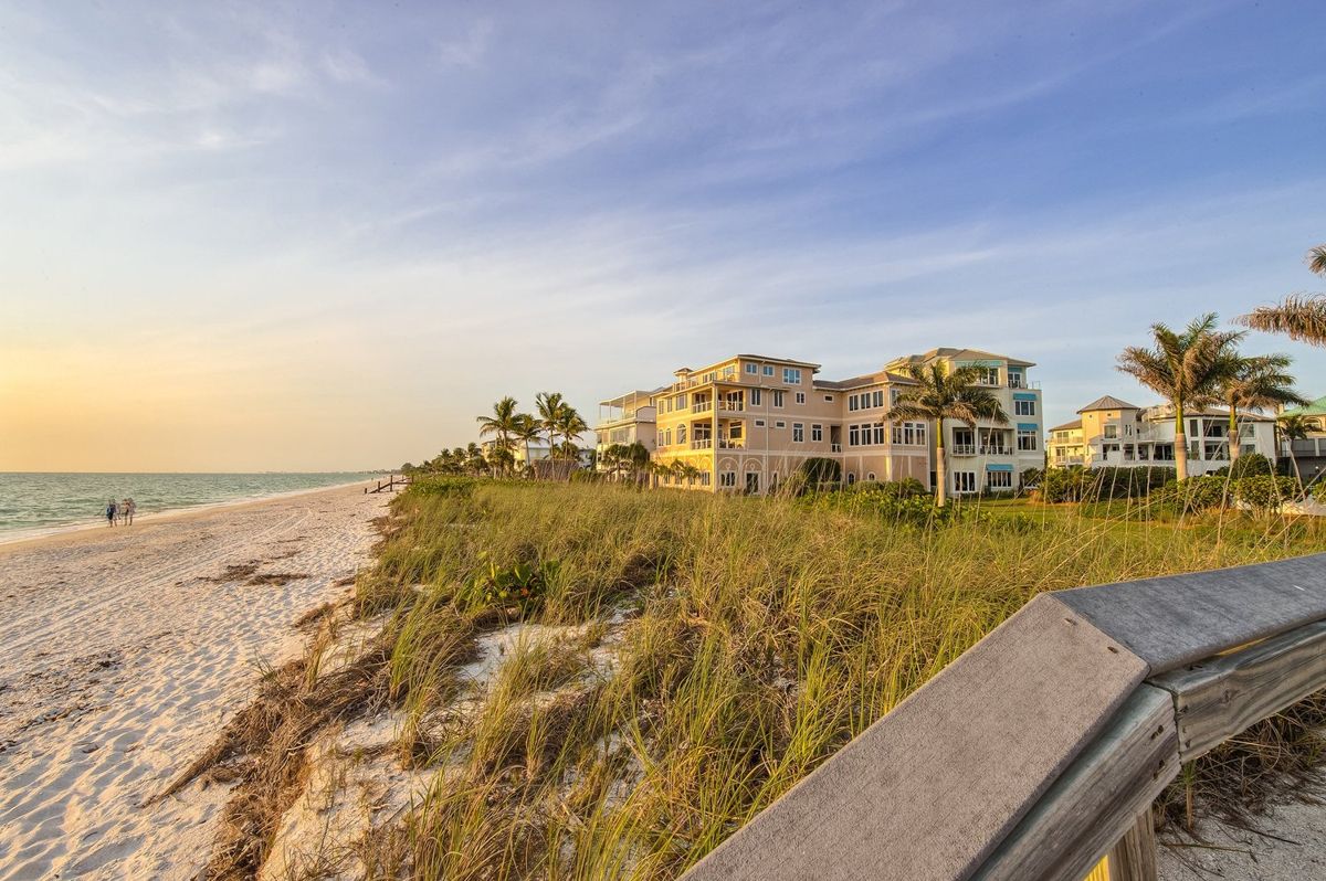 Barefoot Beach home after addition and remodel, on the dune