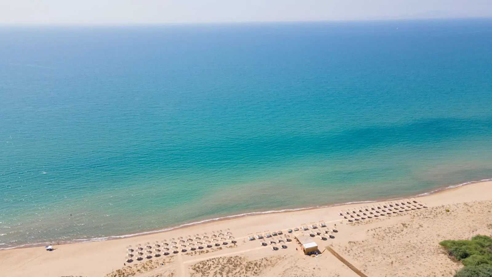 The Ionian Sea along Savalia beach from above