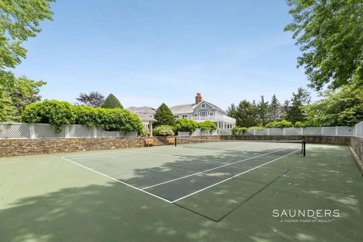 The sunken tennis court